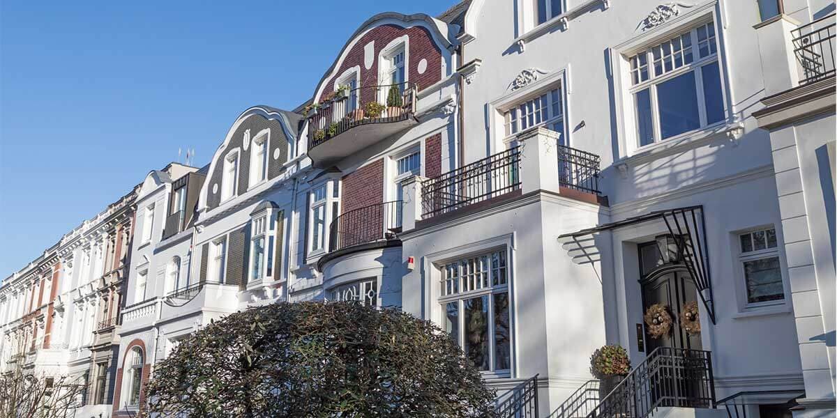 Stadtvillen in Hamburg mit Schwanzgiebeln
