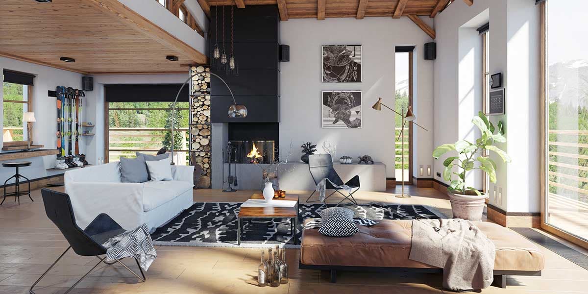 So gemütlich kann ein Holzhaus von innen aussehen